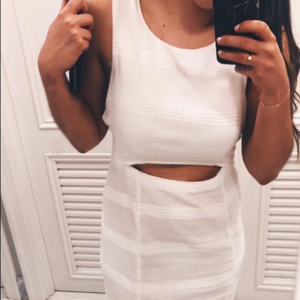 Free People white formal/commencement ball dress